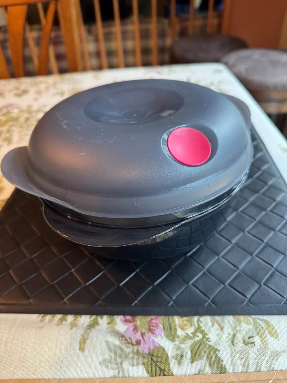 Tupperware Heat N Serve Container 1.5L Charcoal Oval with Lid 5411A-1